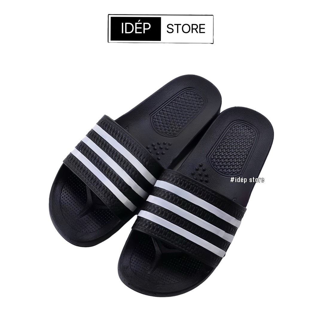 Dép nam nữ quai ngang sọc phản quang siêu nhẹ đi trong nhà iDÉP DL044