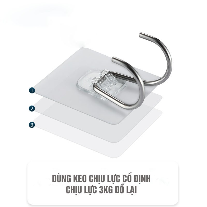 Móc inox dán tường 2 chân