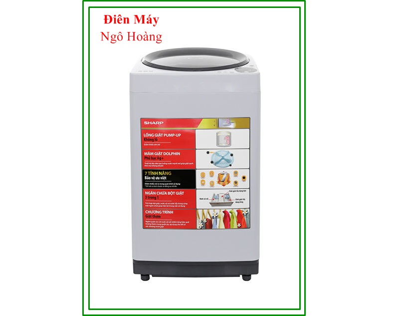 [FreeshipMAX] [Trả góp 0%]Máy Giặt SHARP 7.8 Kg ES-W78GV-G Lồng đứng( Miễn phí giao hàng TPHCM-Ngoại tỉnh tính phí vận chuyển)