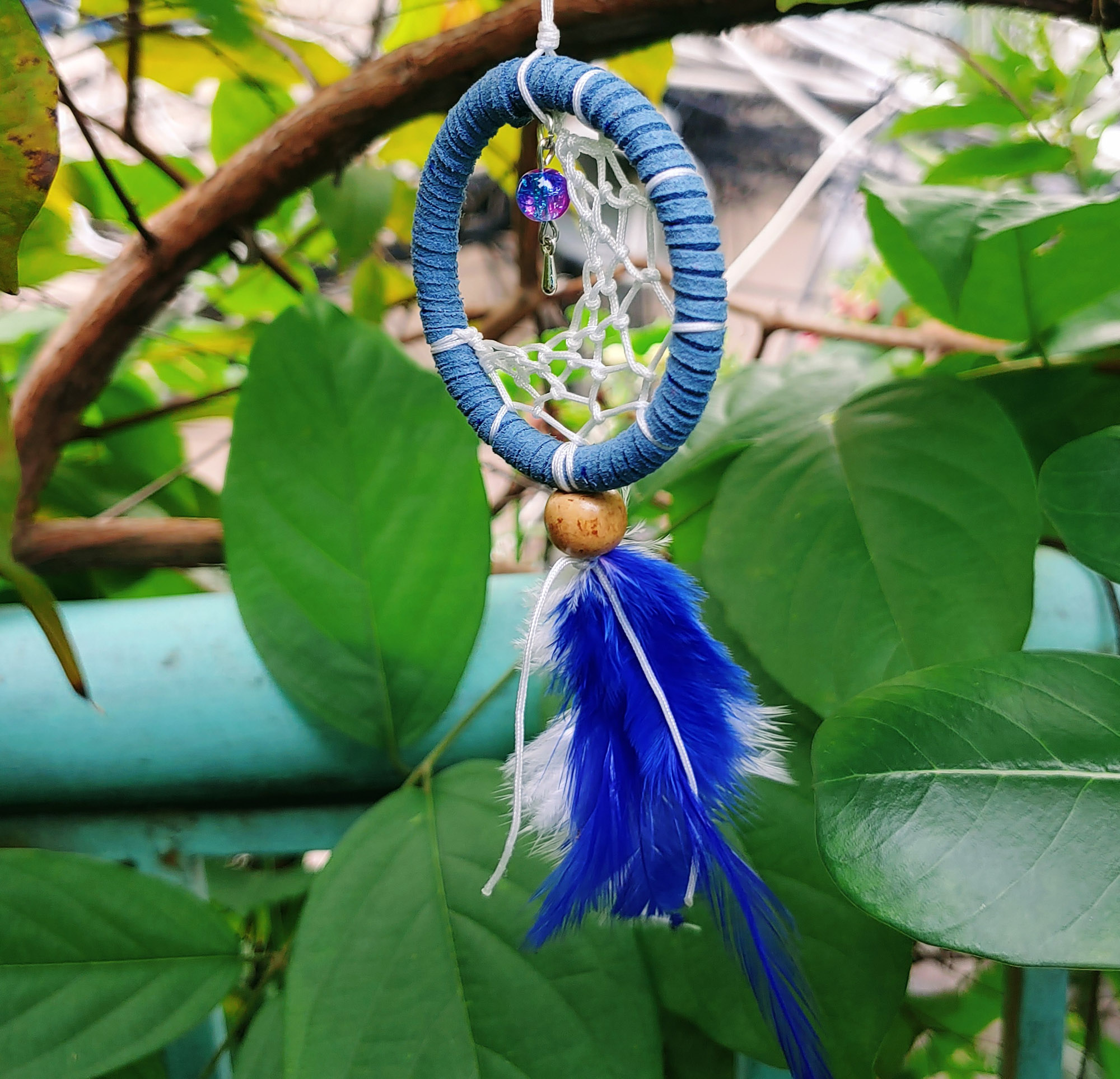 [HCM] Đinh Đang Handmade _ Móc khóa Dreamcatcher 5cm _  Passion 1 Blue