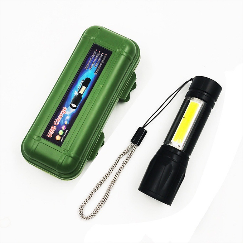 Đèn pin LED nhỏ có đèn thân COB ánh sáng mạnh có thể điều chỉnh cự li ...