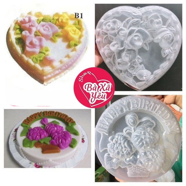 Bộ 2 khuôn rau câu 20cm , 25cm