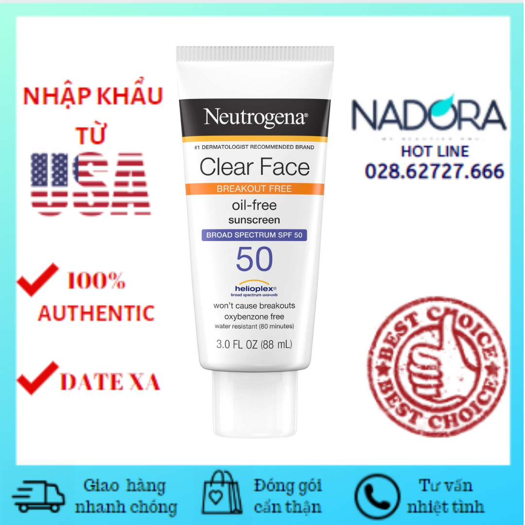 Kem Chống Nắng Neutrogena Clear Face SPF 50 (88ml)