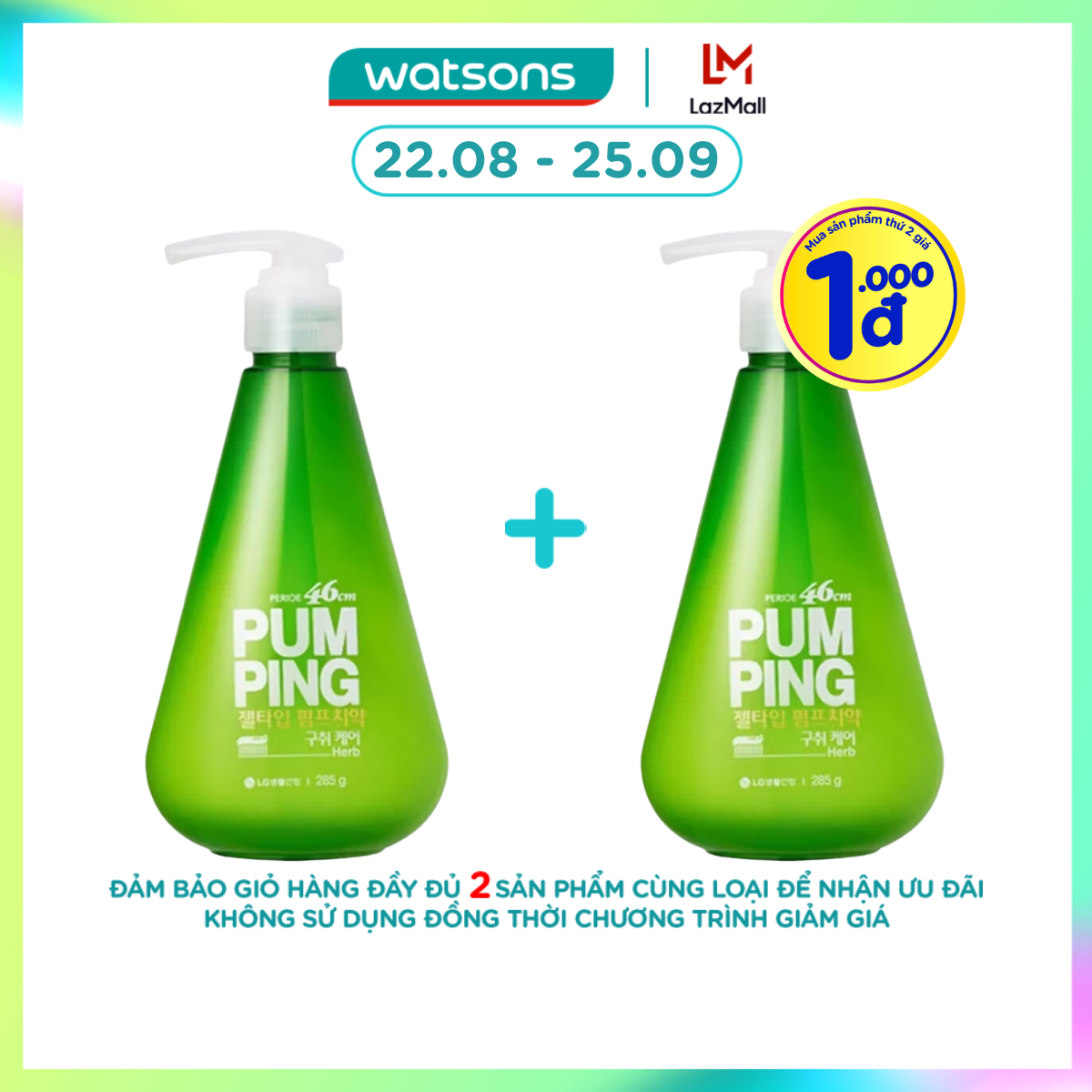 [1000đ SẢN PHẨM THỨ 2] Kem Đánh Răng Perioe Pumping Herb Hương Thảo Dược 285g