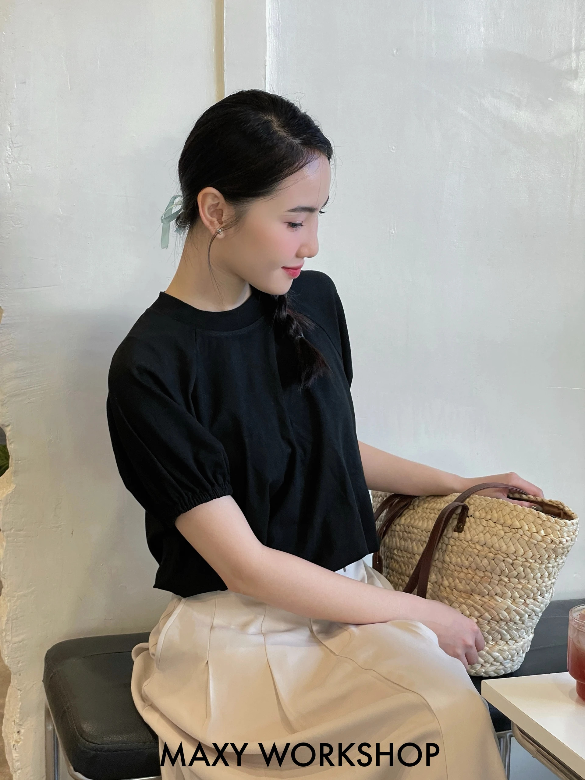 Áo thun tay hến bo chun tôn dáng Balloon Tee Maxy Workshop
