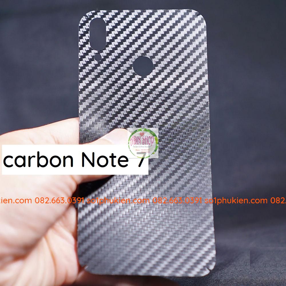 Miếng dán mặt lưng skin carbon Xiaomi Redmi Note 7