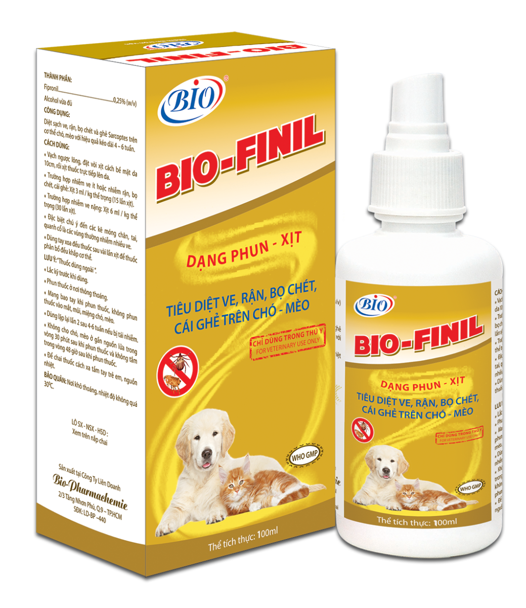 Chai Xịt Diệt Ve Rận Bọ Chét Cho Chó Mèo - Bio Finil