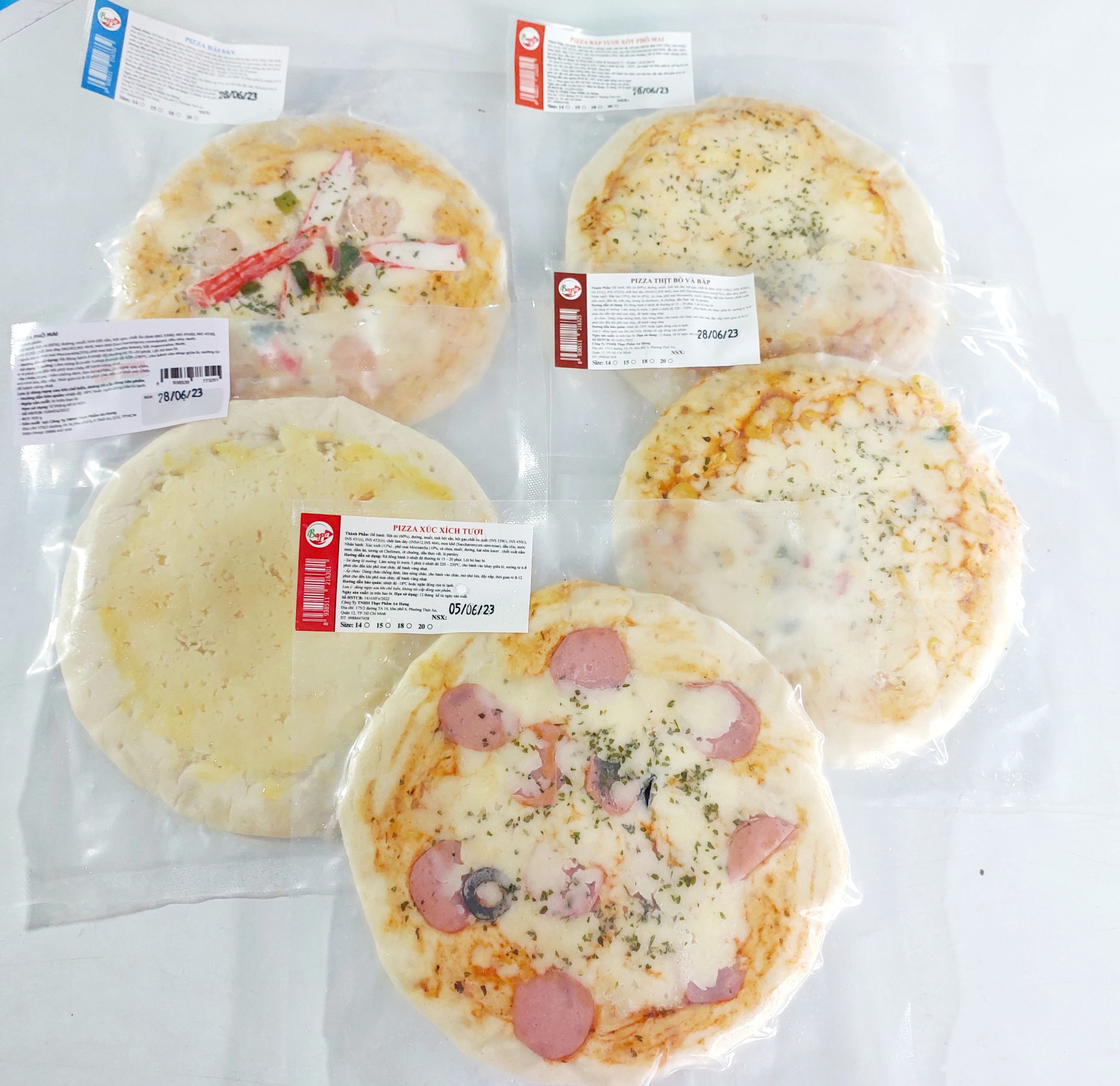 Bánh pizza Hải Sản size 15cm ( chế biến sẵn, chưa nướng)