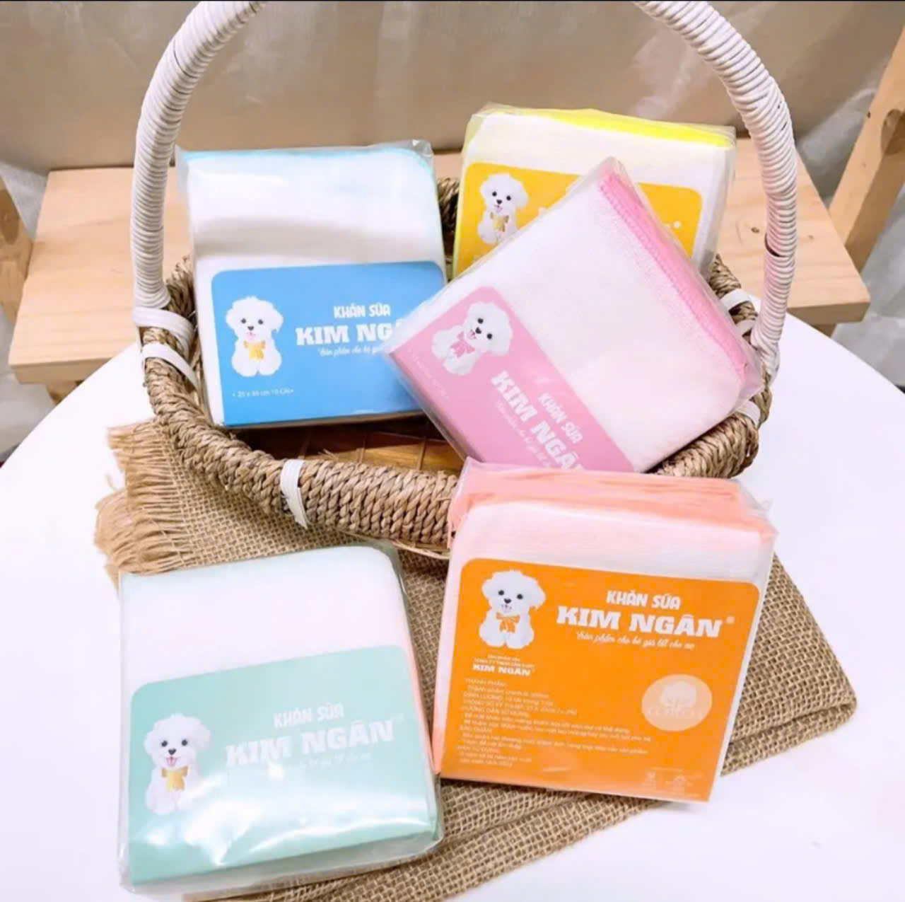 Khăn sữa gạc 3 lớp Kim Ngân bịch 10 chiếc