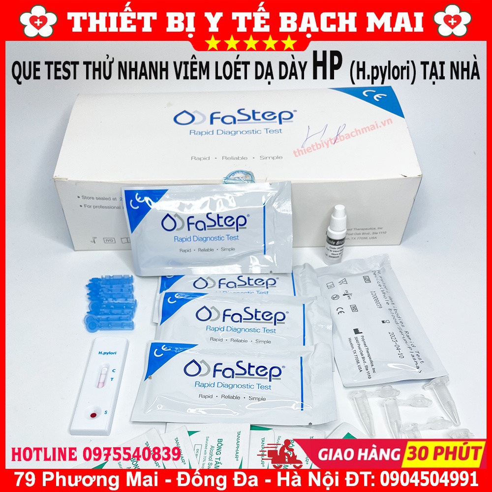 QUE TEST THỬ HP VIÊM LOÉT DẠ DÀY FASTEP -  MỸ