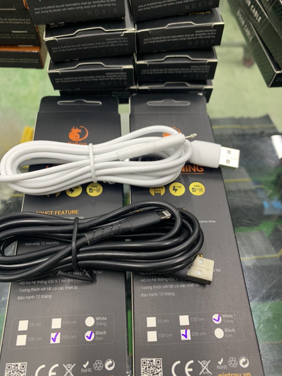 [HCM]Cáp sạc Lightning Bison 2m bảo hành 12 tháng