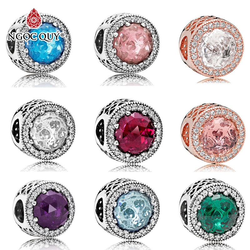 Charm bạc xỏ ngang đính đá - Ngọc Quý Gemstones