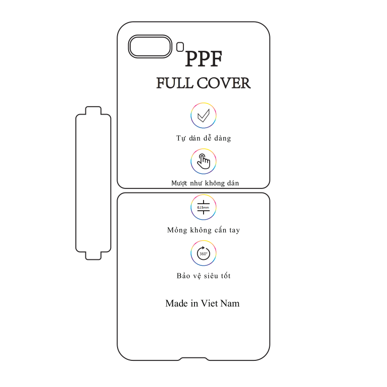 Dán dẻo PPF Samsung Z Flip full bộ - Cường lực camera