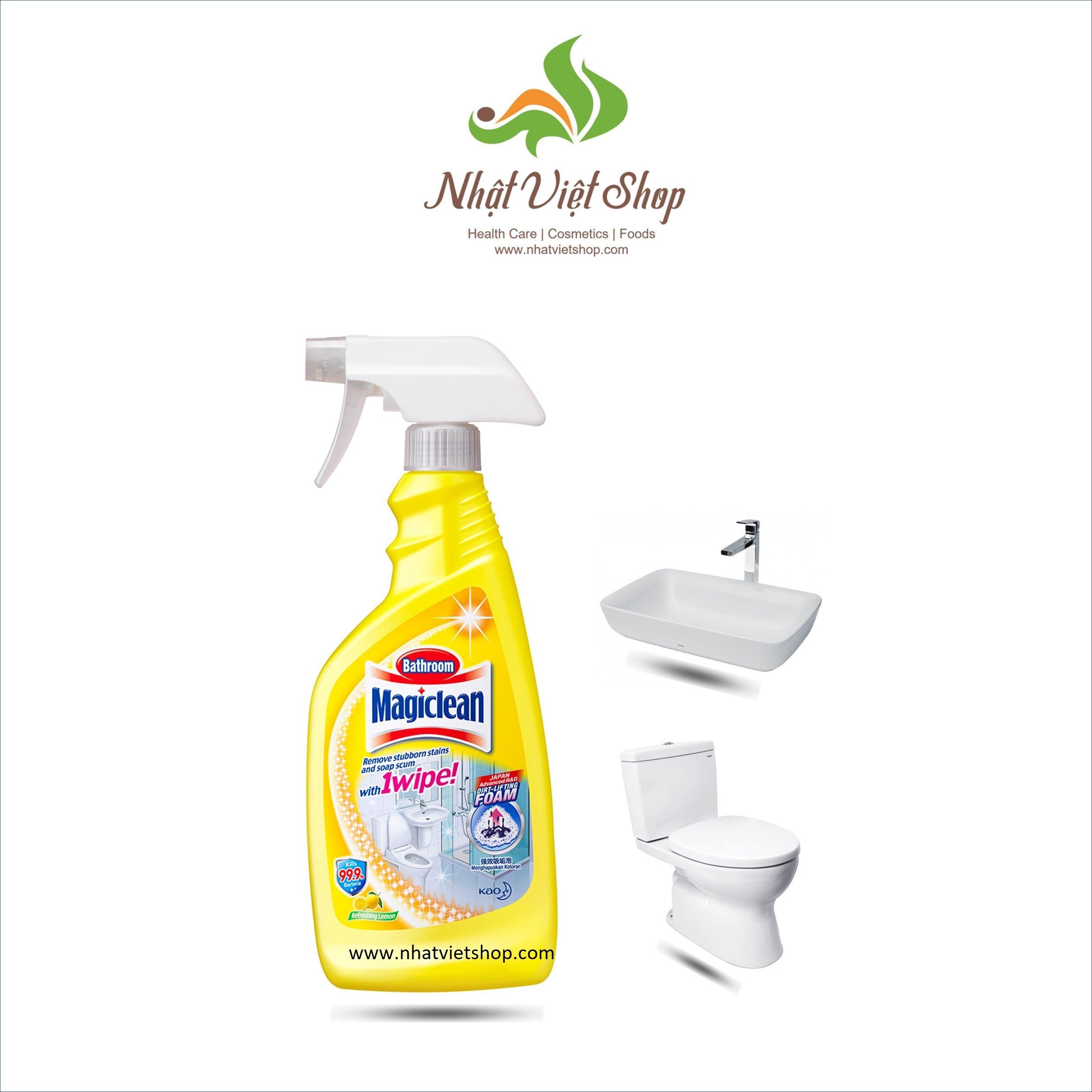 Nước tẩy rửa nhà tắm hương chanh magiclean 500ml