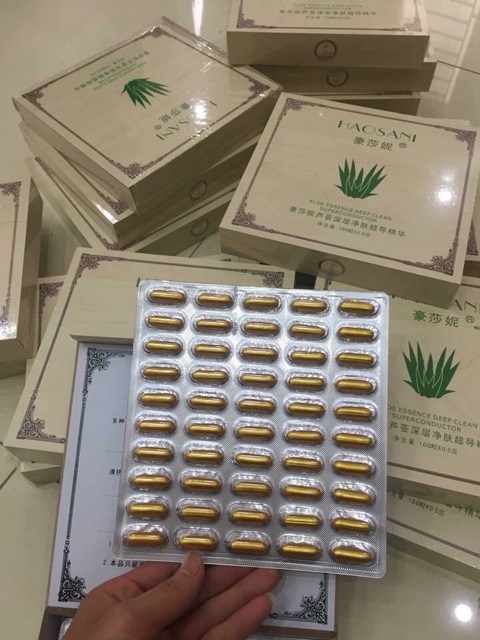 Viên thải chì Haosani thải độc tố hộp 100 viên, thải chì độc tố cho da