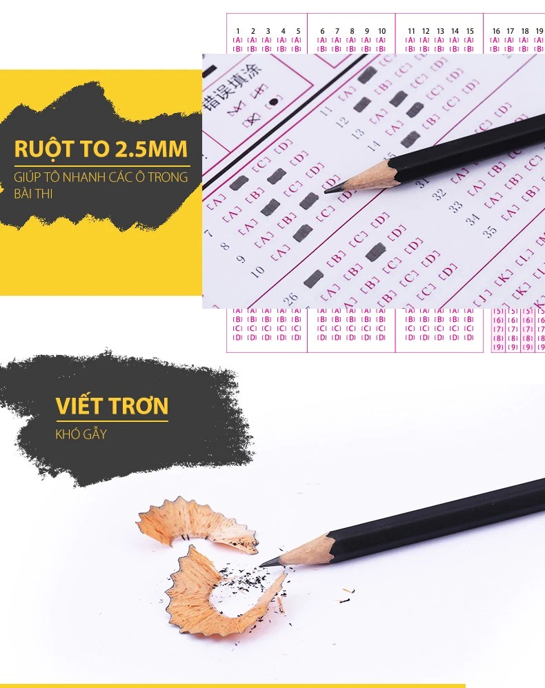 Bút chì gỗ STABILO Exam Grade 288 nét 2B/HB