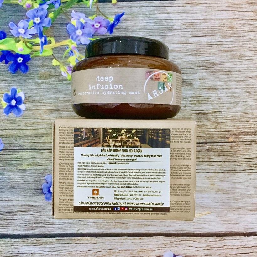 [+Tặng mũ trùm][HCM]HẤP PHỤC HỒI TÓC NASHI ARGAN 500ML - NASHI DEEP INFUSION