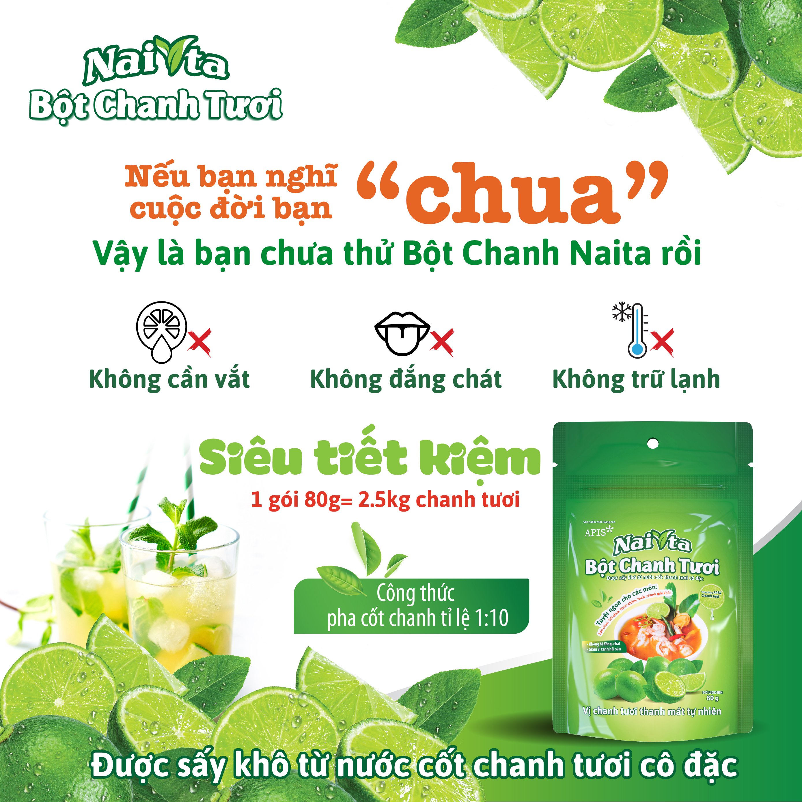 1 Túi Bột Chanh Tươi Hiệu Ciel 80g