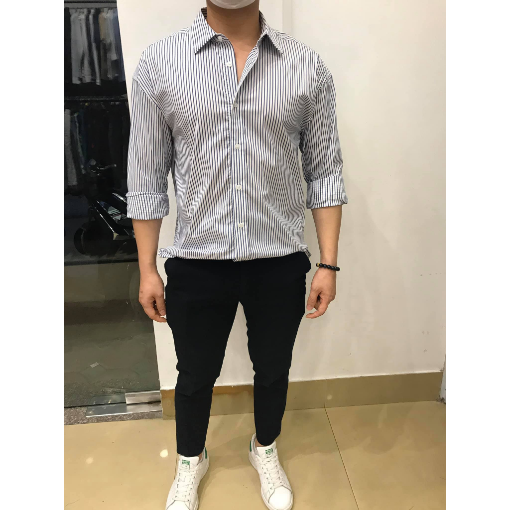 Áo sơ mi sọc Andew over