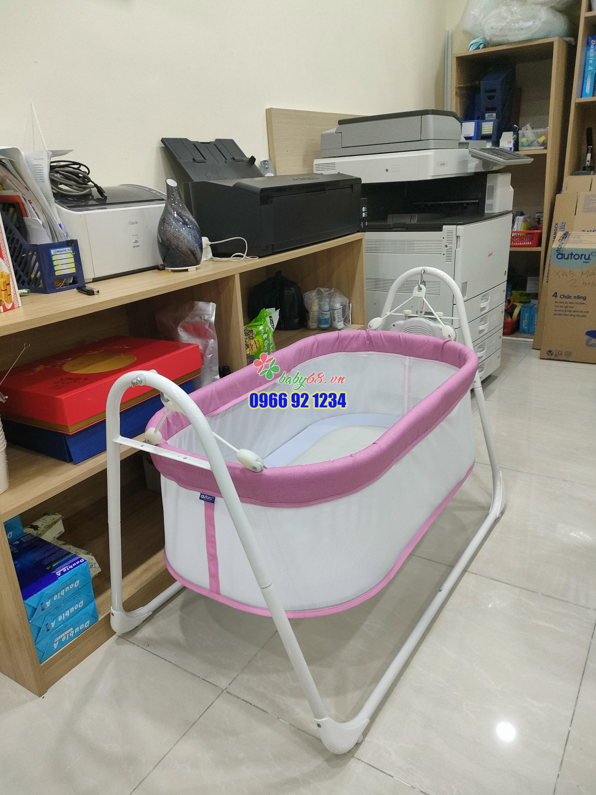 Nôi điện cao cấp đưa tự động Autoru Z Basic cho bé giấc ngủ an toàn, bảo hành 12 tháng