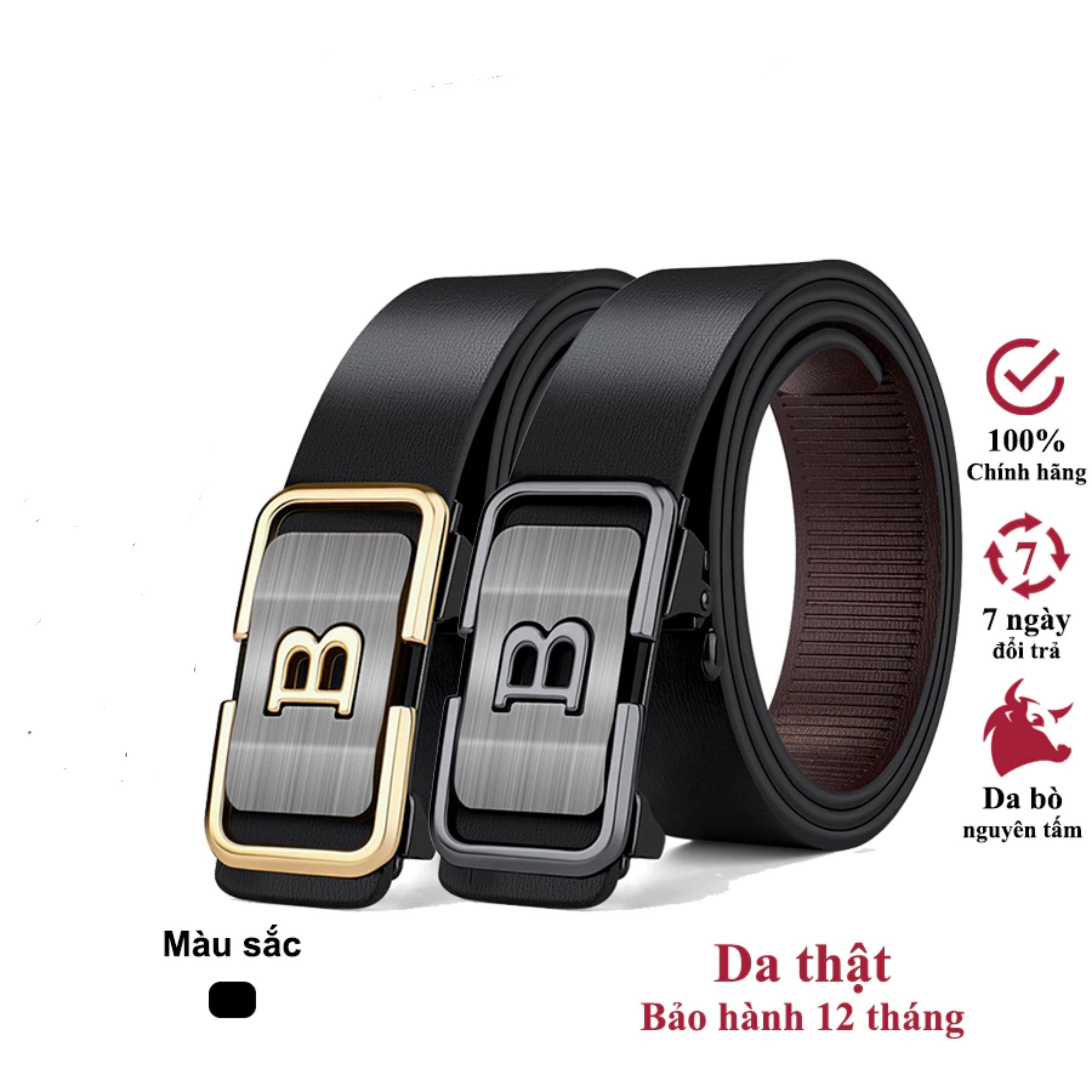Bộ đôi dây lưng nam da bò cao cấp thời trang sang trọng