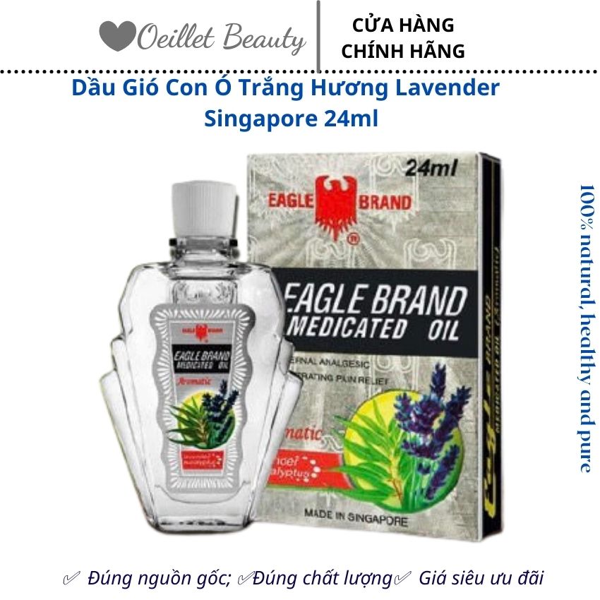 Dầu Gió Con Ó Trắng Hương Lavender Singapore 24ml - Eagle Brand