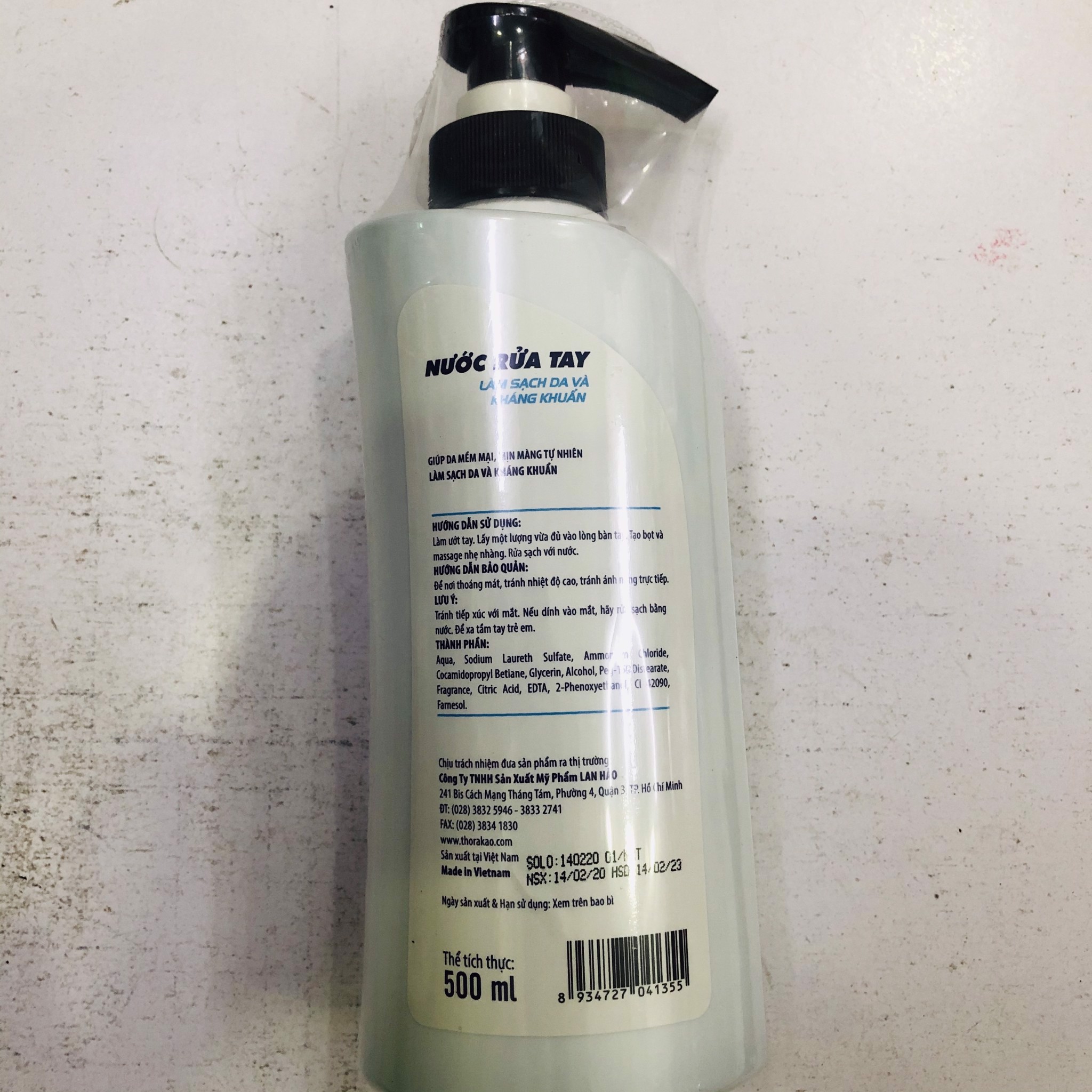 NƯỚC RỬA TAY THORAKAO 500ML