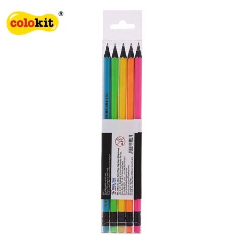 Bút Chì Gỗ 2B Colokit Gp-C01 ( Vĩ 5 Cây)