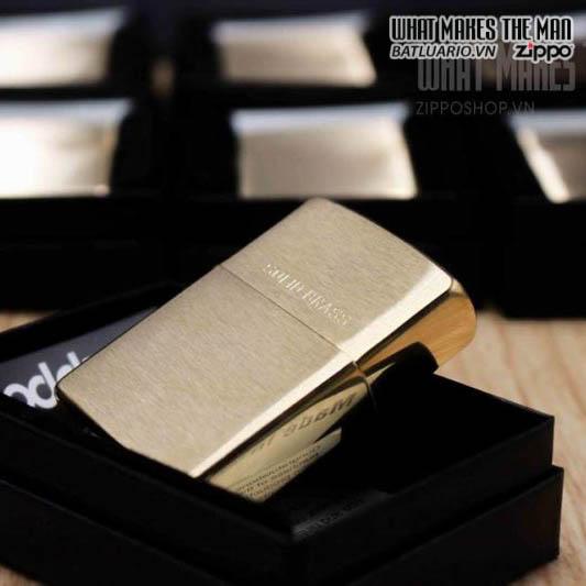 Bật Lửa Zippo Brushed Brass Engraved 204