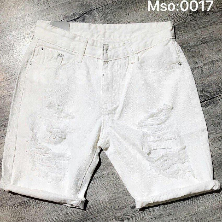 Quần short jean nam trắng cao cấp MS017