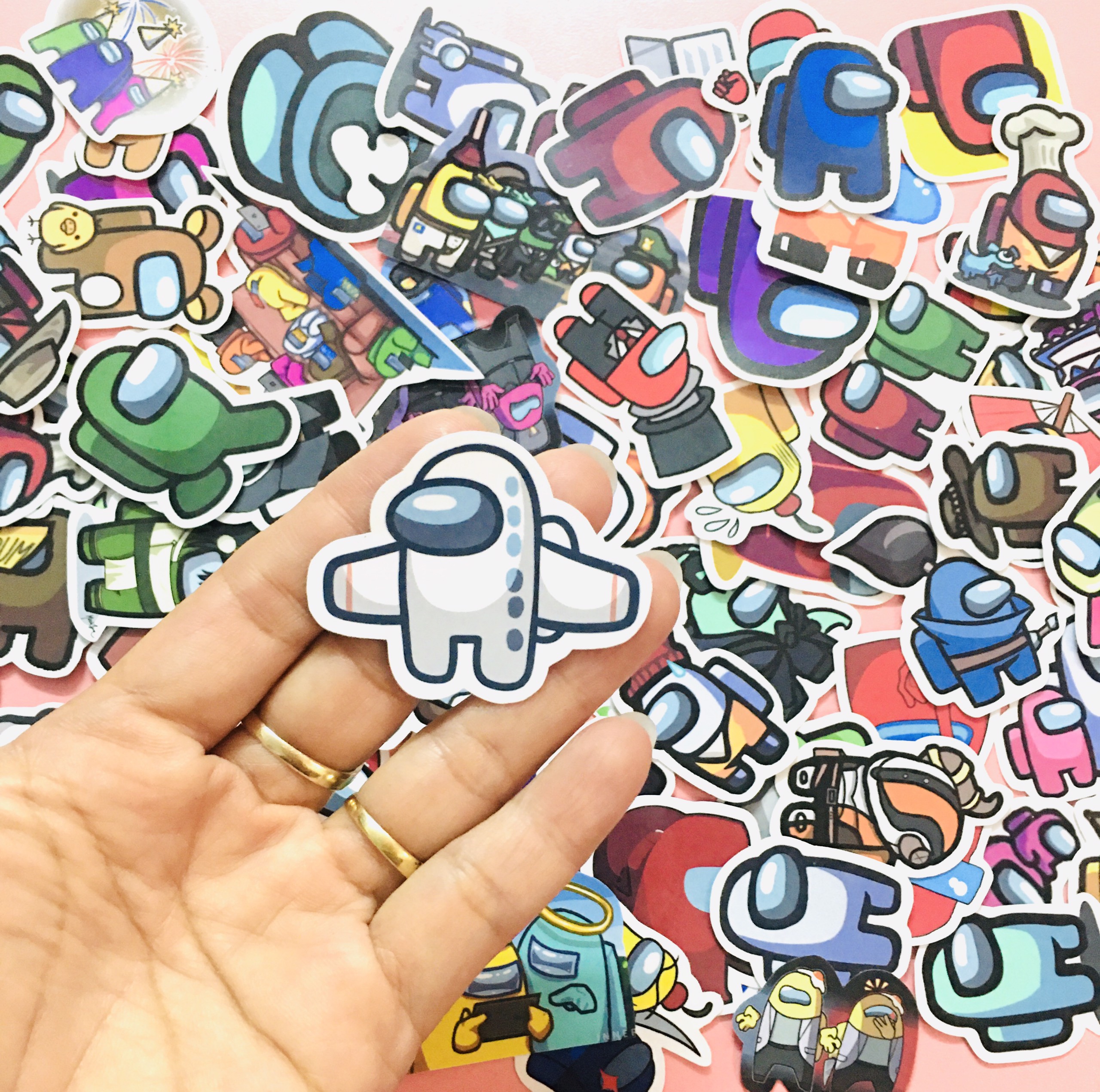 Sticker Among Us set 30-60 ảnh decal hình dán ép lụa