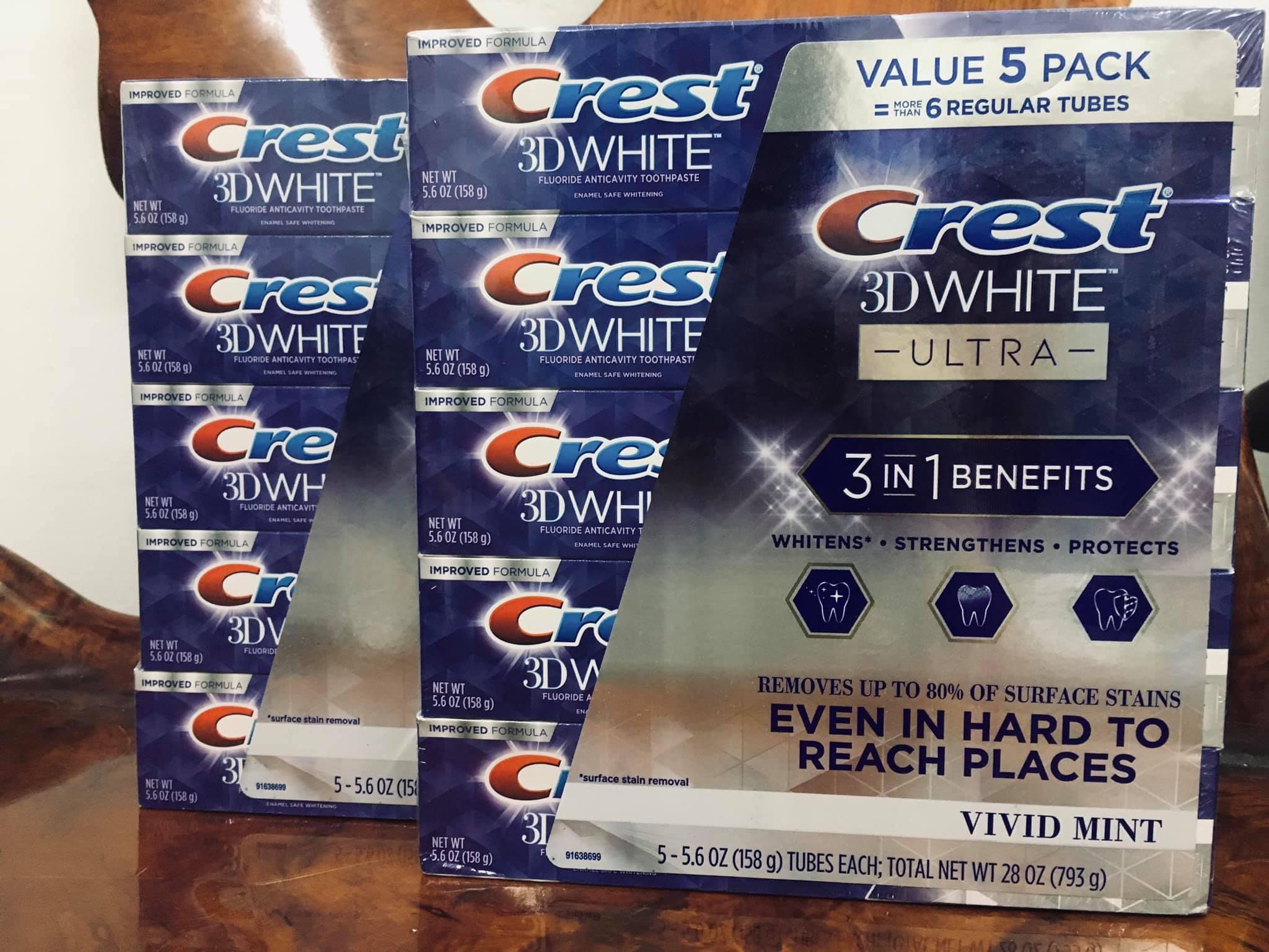 Kem Đánh Răng Crest 3D White PRO ADVANCED WHITENING 147G - Hàng Mỹ - MẪU MỚI 2024