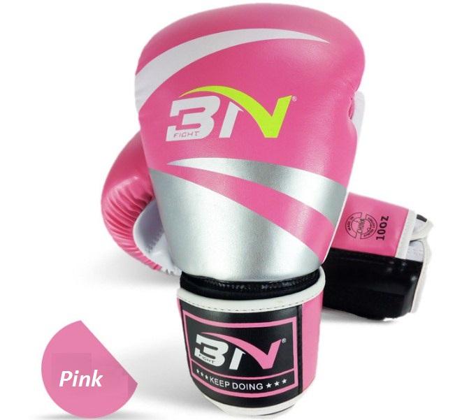 Găng tay đấm boxing cao cấp 3N 10oz (Hồng)