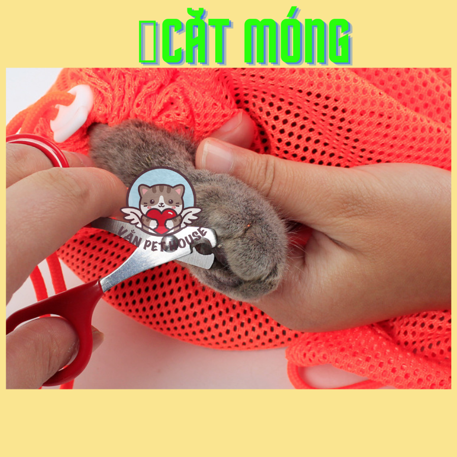 Túi Lưới Tắm - Cắt Móng Cho Mèo Đa Năng