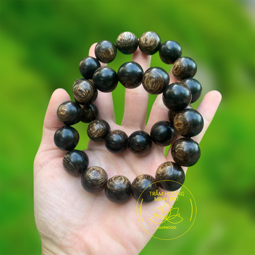 Vòng trầm hương phong thủy - Trầm hương sánh chìm 10mm 12mm 14mm - Thơm Vĩnh viễn