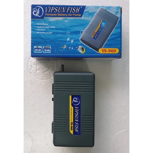 Máy sủi oxy pin Vipsun 960 chạy bằng pin con thỏ đại