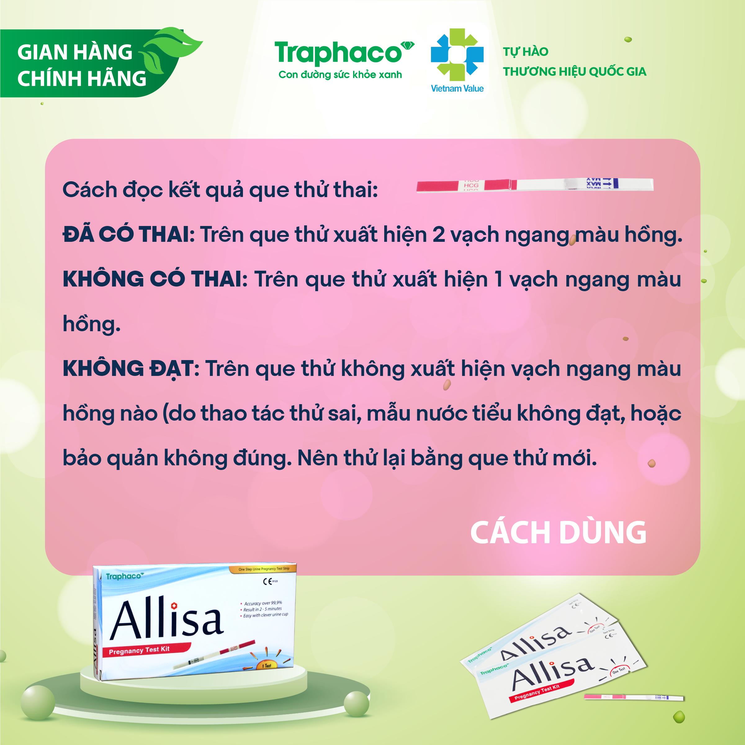 Tbyt Allisa Pregnancy Test Kit - Combo 10 Que (Supports Anonymity)