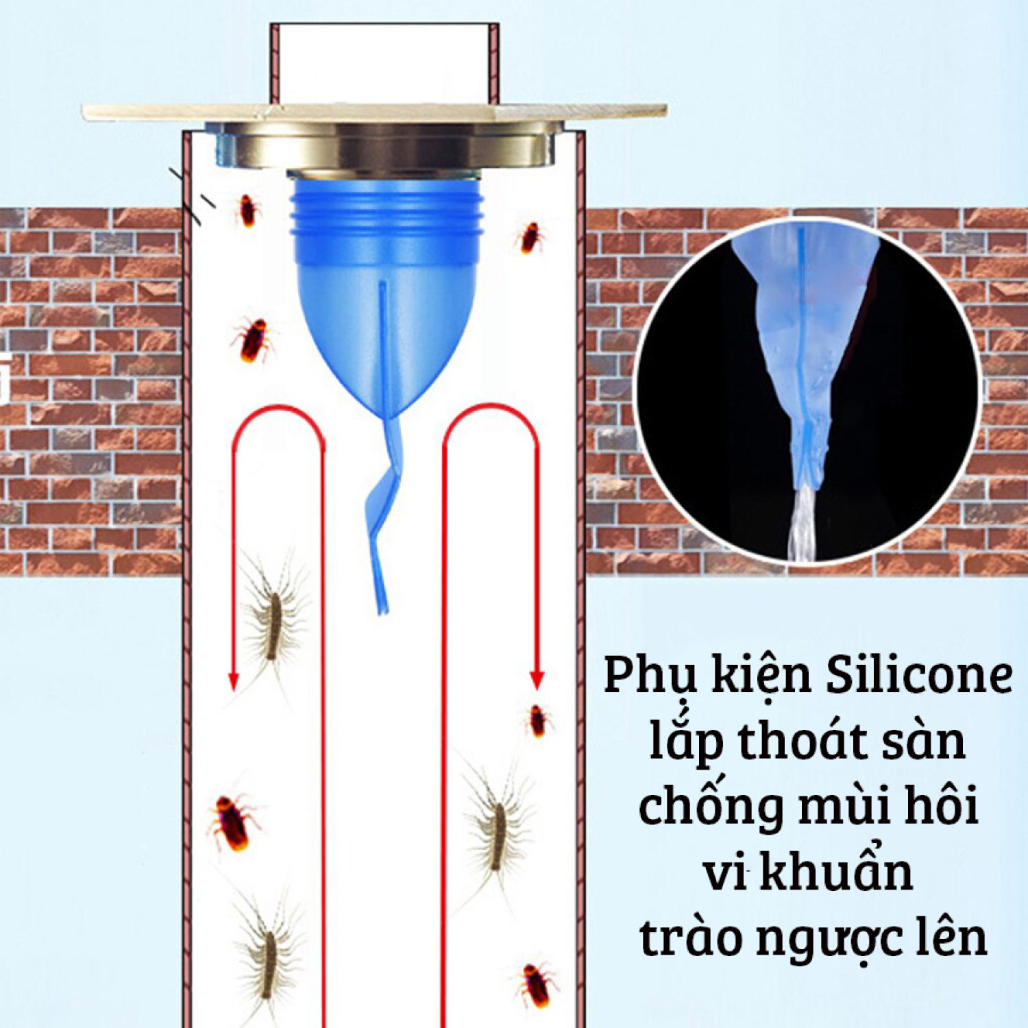 Bộ Silicon Chặn Mùi Hôi Cống