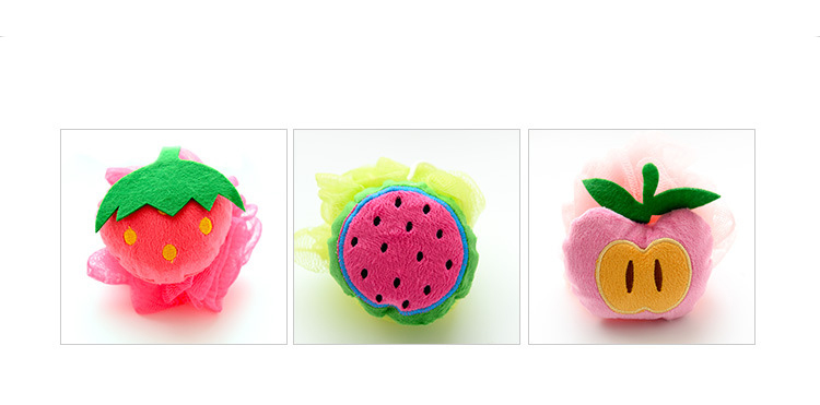 MULTI-COLOR FRUIT-SHAPED BATH BATH BATH BRUSH Mesh back scrubbing mesh bath
