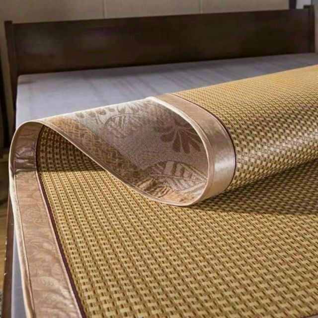 Chiếu điều hoà gấp lụa, chiếu mây điều hòa cao cấp 2 mặt mây và lụa