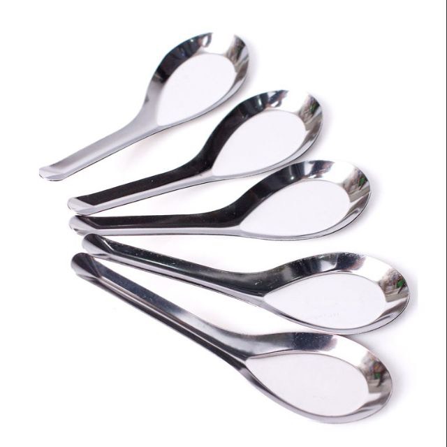 Set 10 thìa inox ăn cơm ăn phở, cơm, súp...