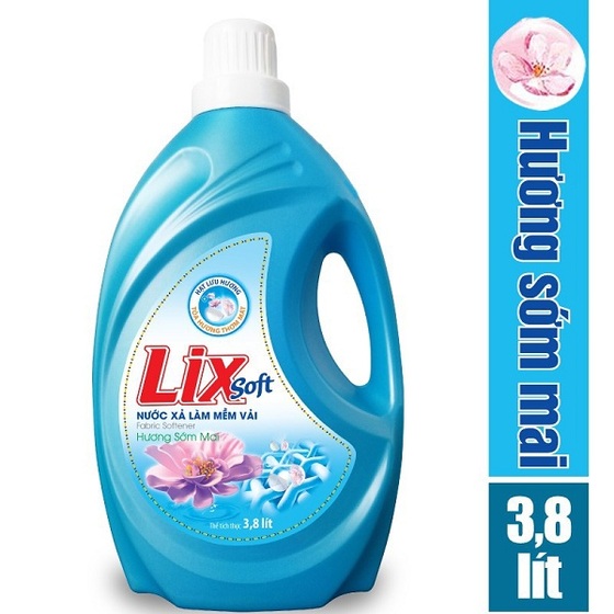 Nước xả vải Lix Soft can 3.8 lít hồng & xanh