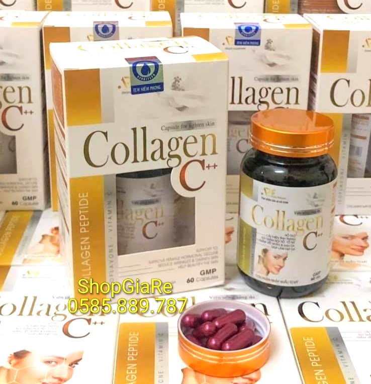 Collagen C ++ đẹp da, sáng da, mờ thâm, chống lão hóa, tăng độ ẩm cho da Hộp 60 viên