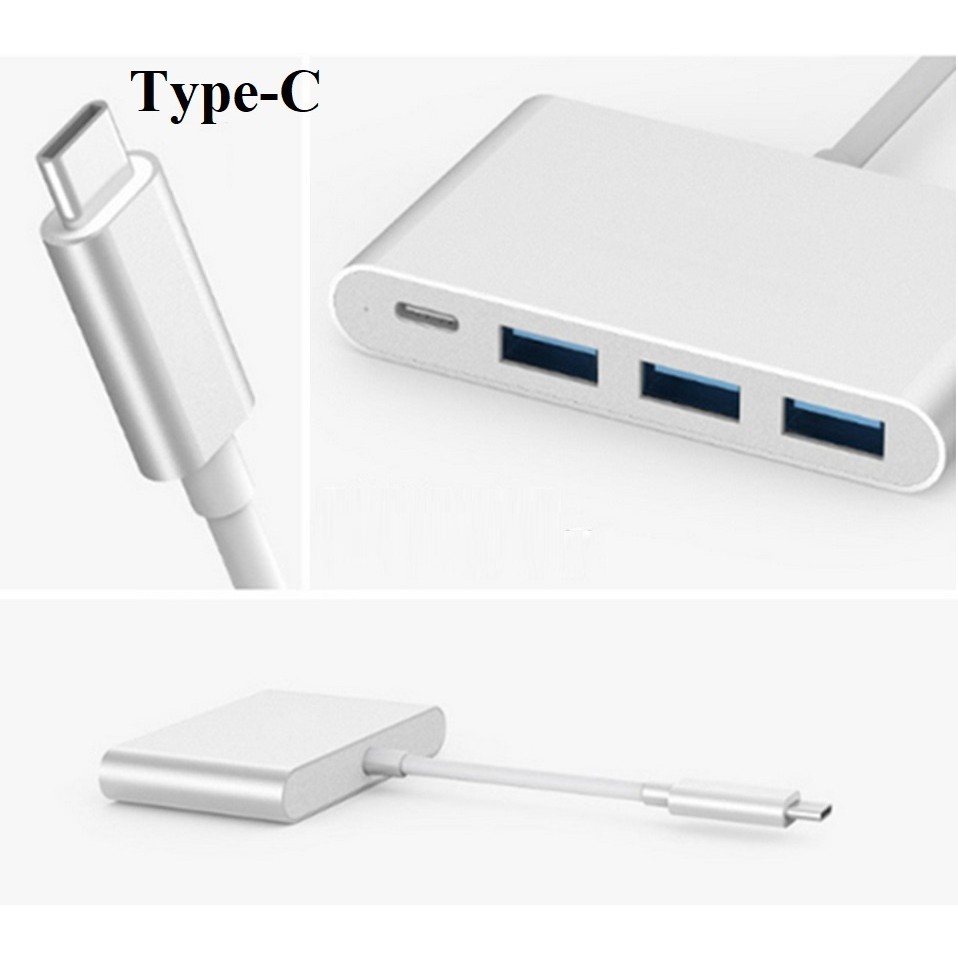 Hub OTG USB Type C ra 3 cổng USB 3.0 - Nhôm cao cấp
