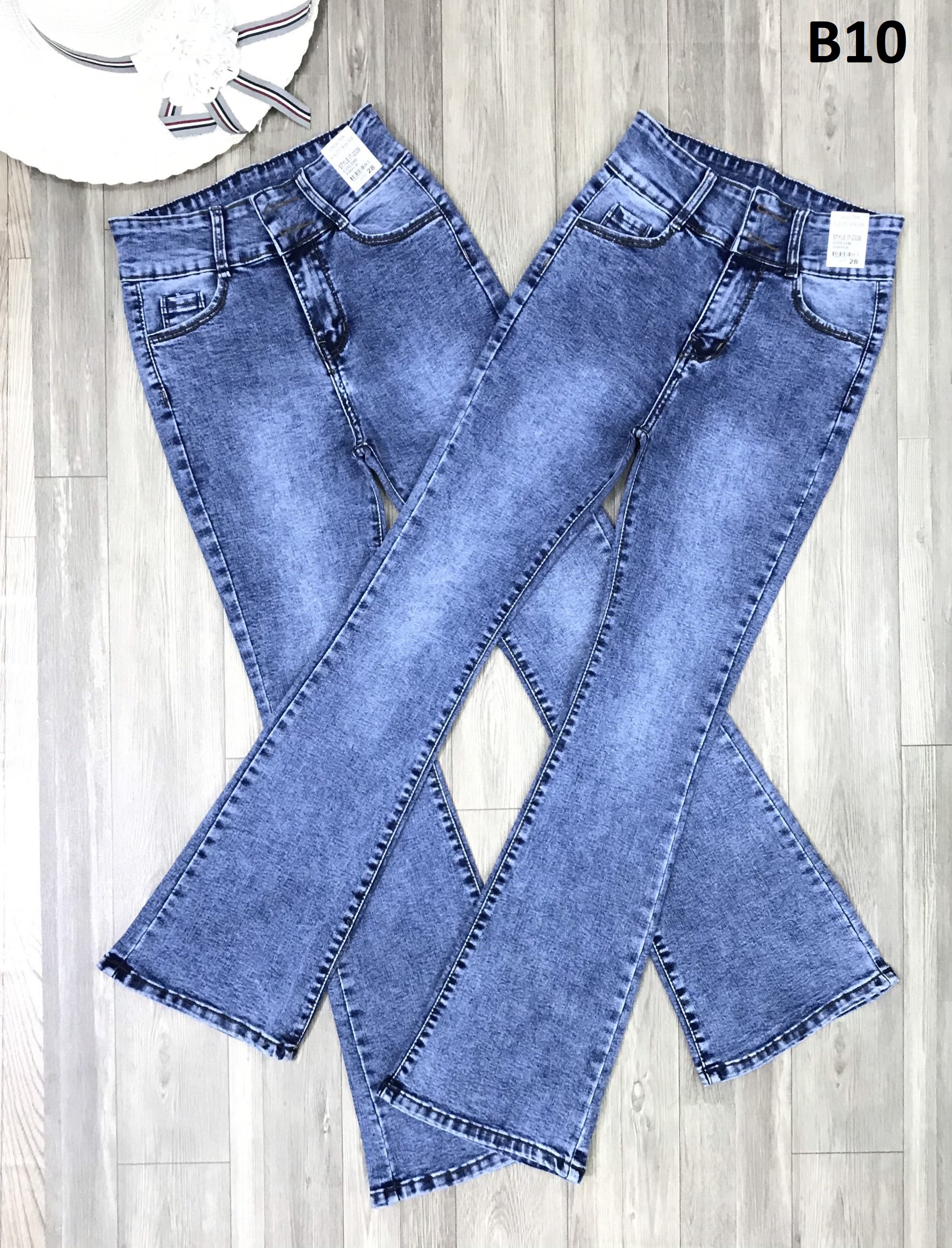 Quần jean nữ loe lưng cao chất jean đẹp co giãn
