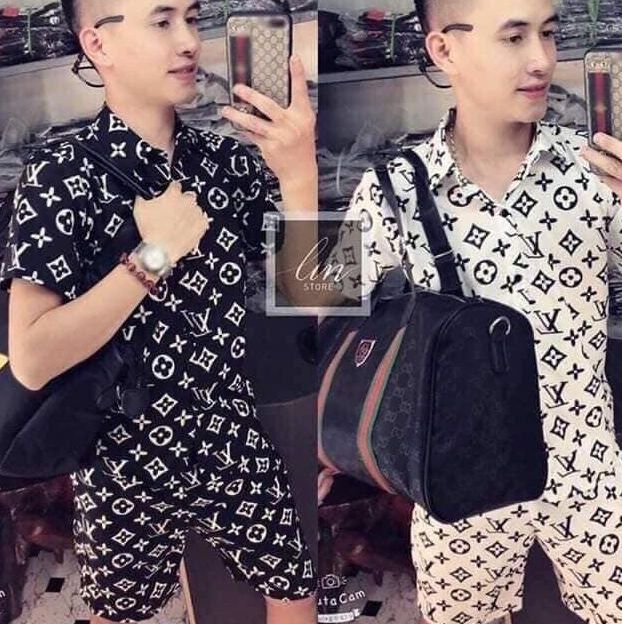 ĐỒ BỘ NAM NỮ ĐI BIỂN CHUỐI LỚN, VẢI KATE THÁI