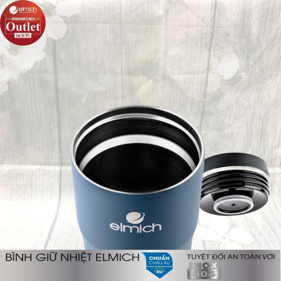 Cốc giữ nhiệt inox 304 Elmich EL-8013OL (Dung tích 480ml - Mầu Xanh - Giữ Nóng 8h, Giữ Lạnh 12h)