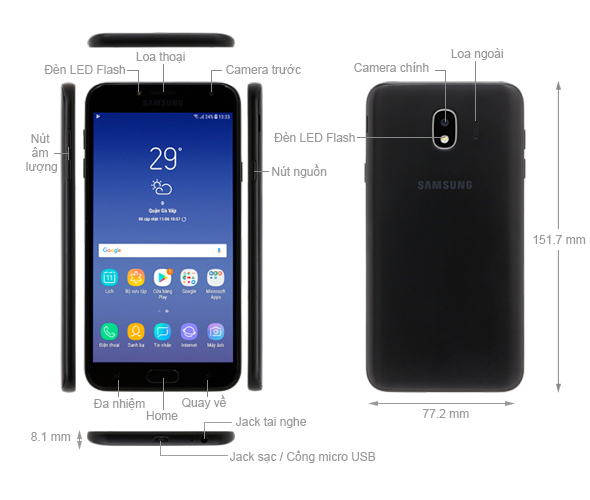 Khung sườn Samsung Galaxy J4 Plus (Linh kiện bóc máy, bốc máy)