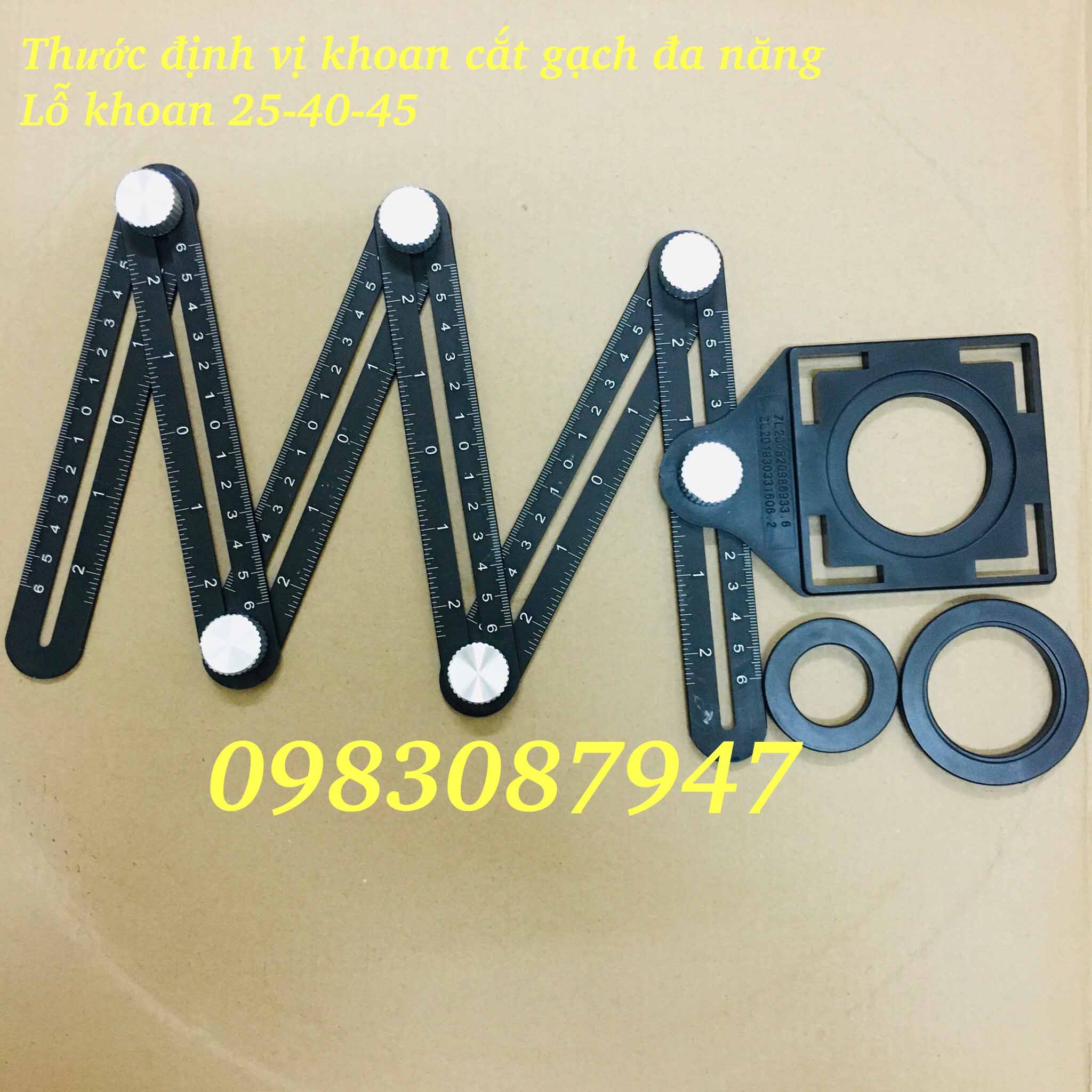 Thước lấy dấu gạch đá khoan lỗ trên gạch đá
