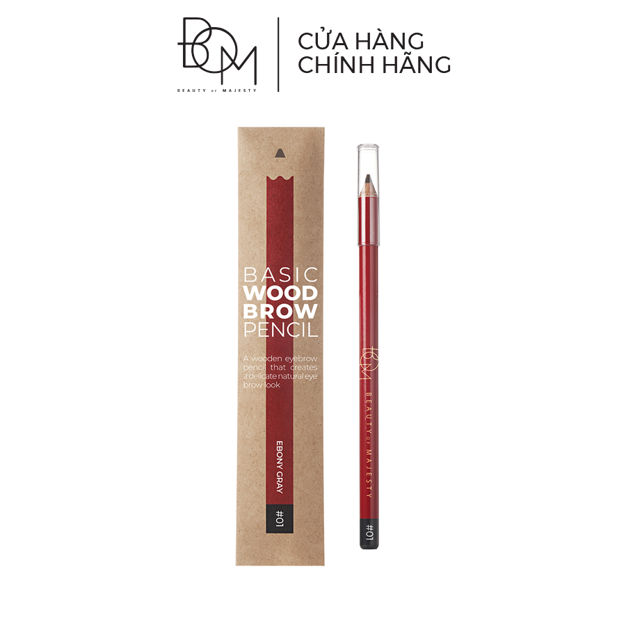 Chì kẻ chân mày BOM Basic Wood Brow Pencil 1g